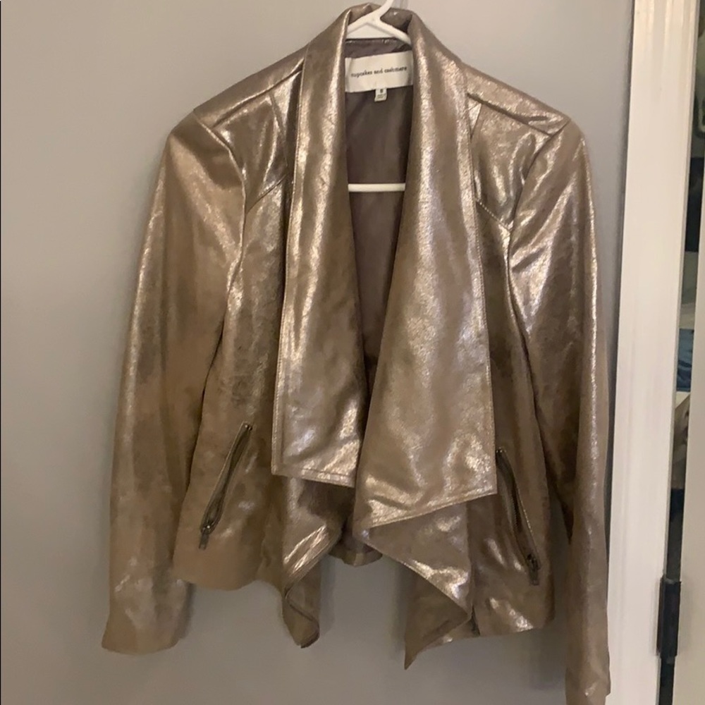 Gold faux leather jacket
